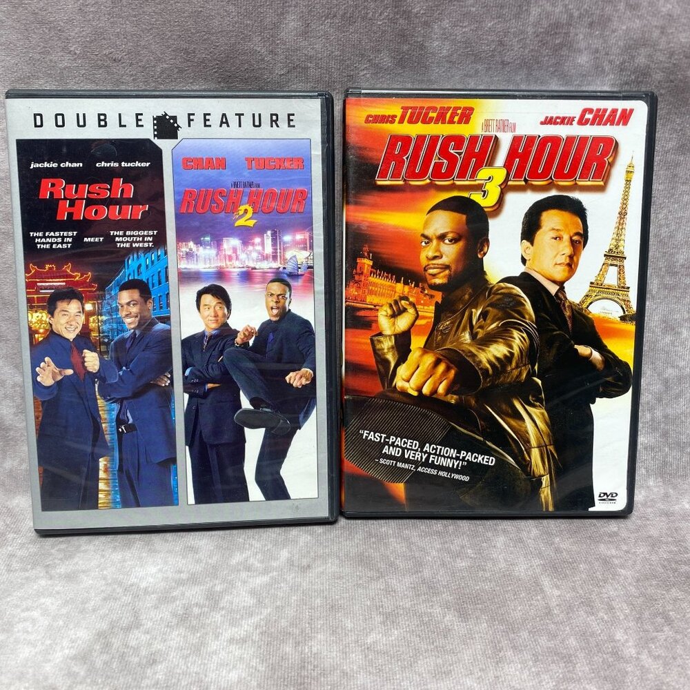 Rush Hour Trilogy DVD Set Jackie Chan Chris Tucker Action Comedy Movies